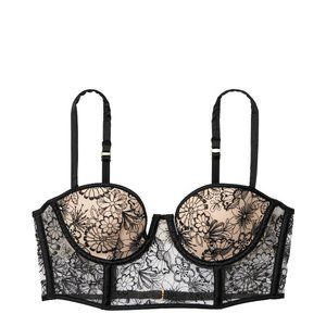 Victoria Secret-Floral Embroidered Push-up Bustier